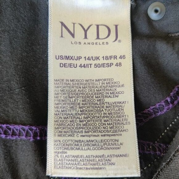 NYDJ Marilyn crop jeans black denim sz 14 - Picture 9 of 10